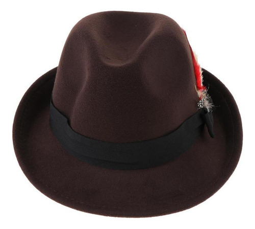 Sombrero Fedora De Fieltro De Lana Con Cinta Negro Bowknot