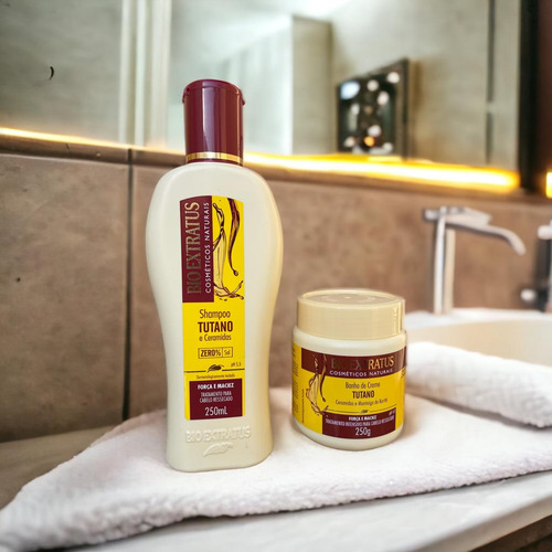 Kit 1 Shampoo 1 Banho Creme Força Maciez Tutano 250 Ml K8147
