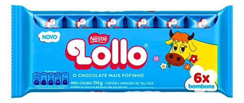 Chocolate Lollo Flowpack Nestlé 114g - 1 Pct C/ 6un Cada