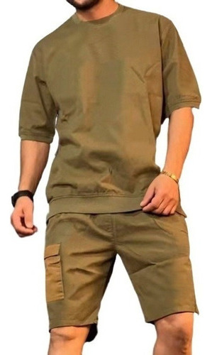 Conjuntos Masculinos Camiseta Casual Y Pantalón De Trabajo