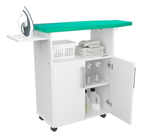 Mueble Organizador De Planchado Mosconi Tabla De Planchar Color Blanco