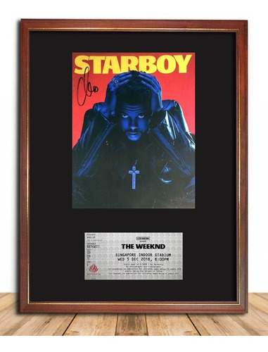 The Weeknd Foto Con Firma Y Entrada En Cuadro Para Colgar