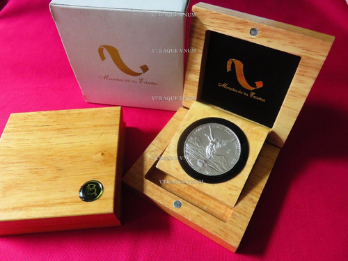 Estuche Para Moneda De Oro Y Plata 40mm De Madera