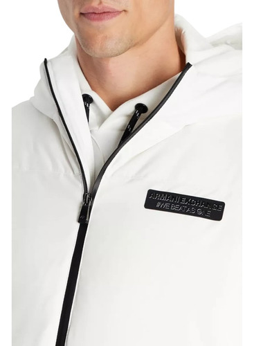 Chamarra Armani Exchange Blanca Para Hombre - Original