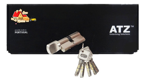 Cilindro De Seguridad Atz Botón Llave-cerradura Embutir 35mm