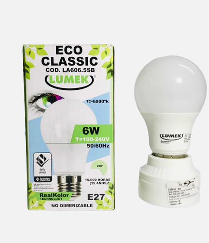 Bombillo Led Luz Blanca 6w 6500k-e27-470lm