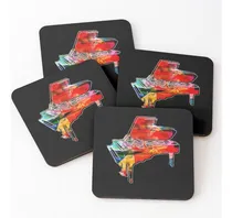Comprar Set Posavasos Piano Colores Piano Partituras Piano De Cola C