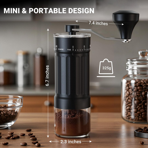 Mini Molinillo De Café Manual Marca Sin Modelo 1.06 Oz Negro