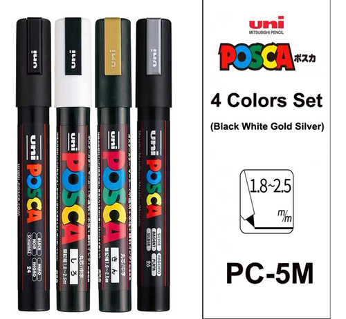 Set De Rotuladores Permanentes De Pintura Acrílica Pc-5m De