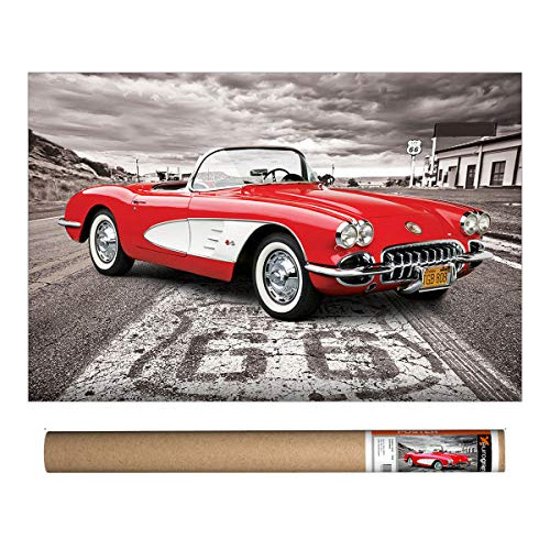 Póster De Auto Clásico 1959 Corvette, 36 X 24 Pulgada...