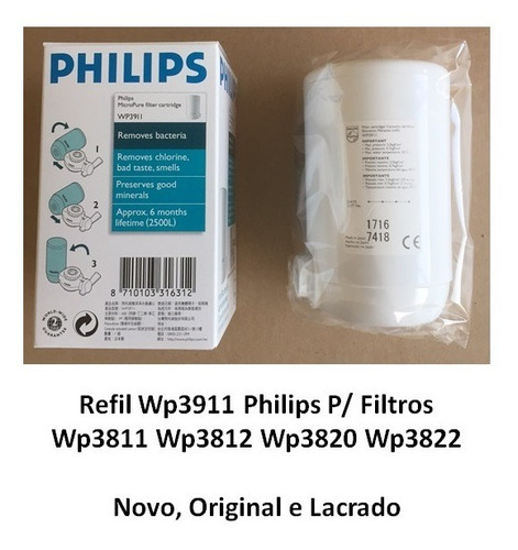 Imagem 5 de 8 de Refil Wp3911 Philips P/ Filtros Wp3811 Wp3812 Wp3820 Wp3822
