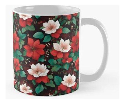 Taza Un Arreglo Floral Navideño Calidad Premium