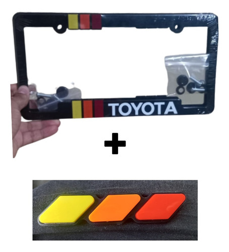 Marco  De Placa Toyota Trd  Emblema De Parrilla Tricolor