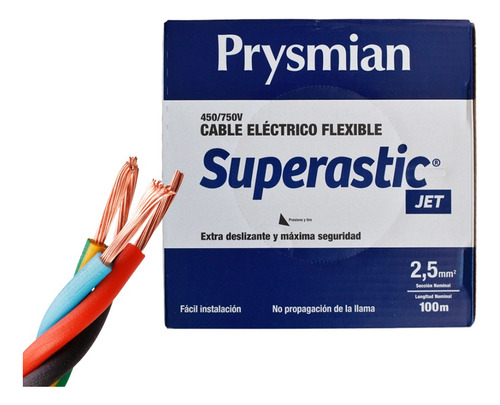 Cable 2.5mm Unipolar Superastic Pirelli Prysmian Rollo 100m