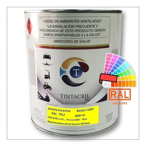 Pintura Bicapa Ral 7012 X 3.6 Lts. Gris Basalto