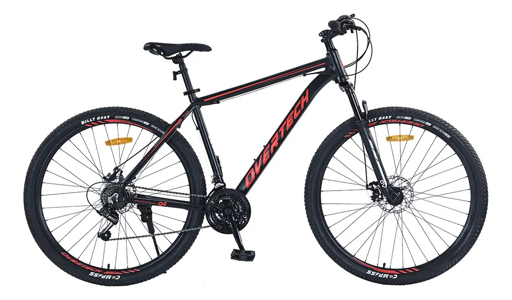 Bicicleta Mtb Overtech Q6 R29 Aluminio 21v Freno A Disco 12x Color Negro/Rojo/Rojo Tamaño del cuadro L