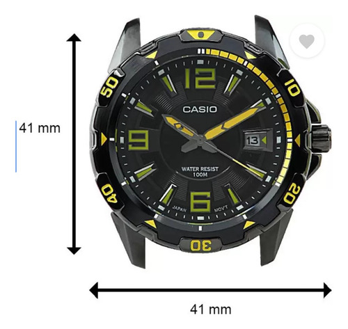 Reloj Casio Mtd-1065b-1a2 Hombre 10atm Correa Negro Bisel Negro Fondo Negro MTD-1065B-1A2