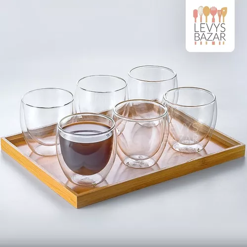 Set 6 Tazas Café Cristal Borosilicato 8cl de Viejo Valle - Cafés