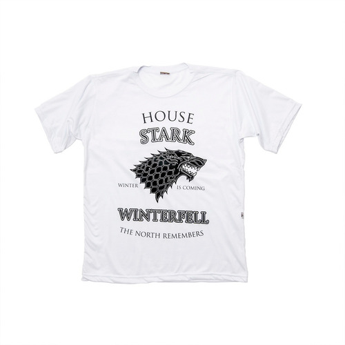Imagem 1 de 2 de Camiseta Game Of Thrones Stark Personalizada - Branca