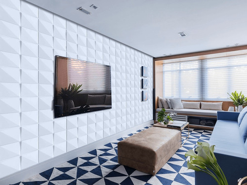 Imagem 6 de 8 de Kit C/ 10 Placas Revestimento Parede Alto Relevo Painel 3d