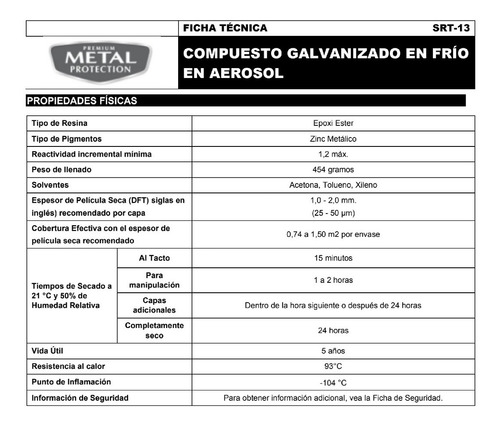 Pintura En Aerosol Metal Protection Galvanizado En Frío