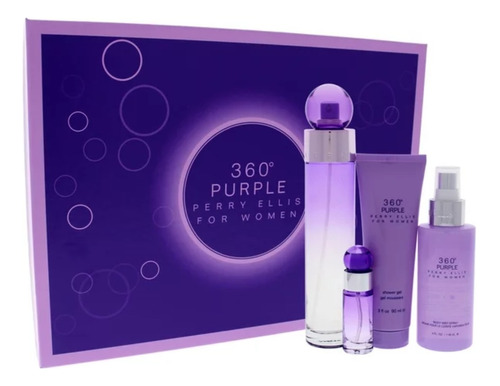 Set Perfume 360 Purple De Perry Ellis