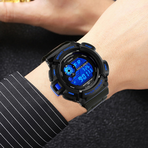 Fanmis Reloj Led Militar Digital Multifunción Para Hombre