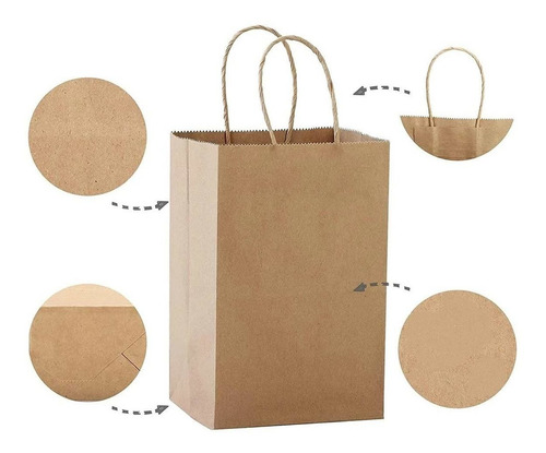Imagen 6 de 10 de Bolsa De Papel Kraft 31,5 X 41 X 16 Cm (50 Unidades)