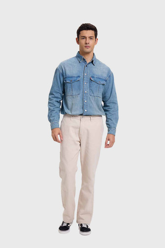 Jeans Hombre Recto Carpintero Beige Fashion's Park