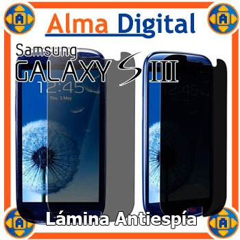 Imagen 1 de 2 de Lamina Protector Pantalla Antiespia Samsung S3 Antichism