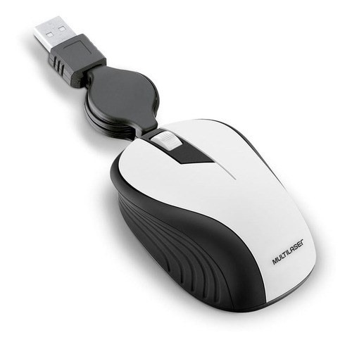 Mouse Emborrachado Retratil Usb Com Fio 1200dpi Multilaser