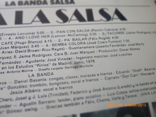 Vinilo Lp De La Banda Salsa --viva La Salsa (u577