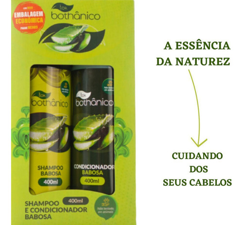  Kit Shampoo E Condicionador Babosa 400ml Tok Bothânico