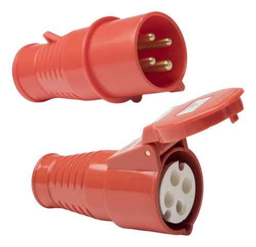 Ficha Industrial Macho + Ficha Industrial Hembra 32a 3 Pines Macho Y Hembra