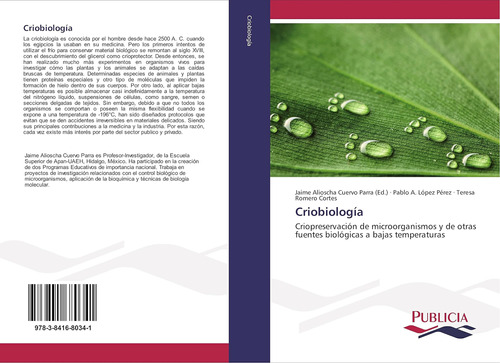 Libro: Criobiología: Criopreservación De Microorganismos Y D