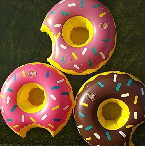 4 Posavasos Flotantes De Donuts, 3 Donuts Mordidos (rosa, Ma