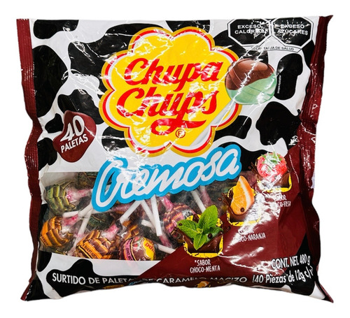 Chupa Chups Cremosa Paletas Surtido Chocolate Bolsa 40 Pzs