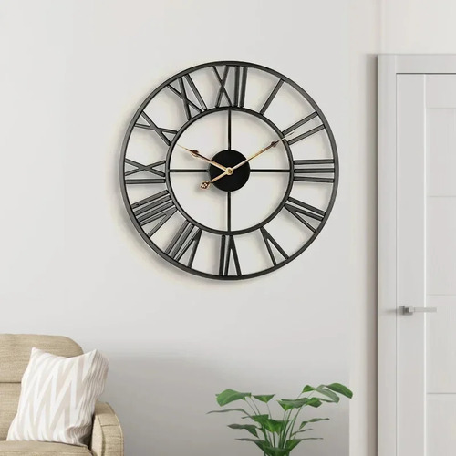 Reloj De Pared Negro, 40 Cm, Estilo Europeo, Sencillo Para S