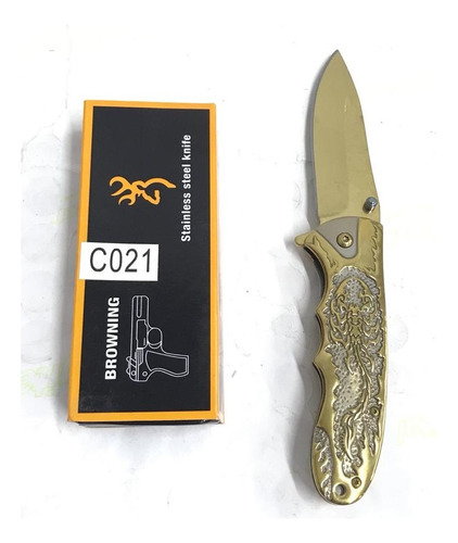 Navaja Cuchillo Supervivencia Escorpion Dorado