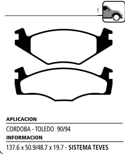 Juego Pastillas De Freno Litton P/ Volkswagen Vento 1991-199