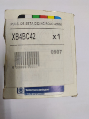 Pulsador Hongo Schneider Xb4bc42 Rojo 40mm