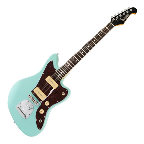 Guitarra eléctrica Alabama JM-303 jazzmaster de aliso surf green multicapa con diapasón de micarta