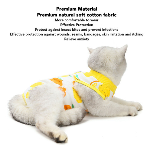 Traje Postquirúrgico De Algodón Para Gatos Confortables
