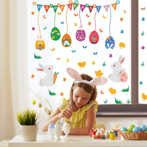Pegatinas Decorativas Para Ventanas Con Huevos Pintados A Ma