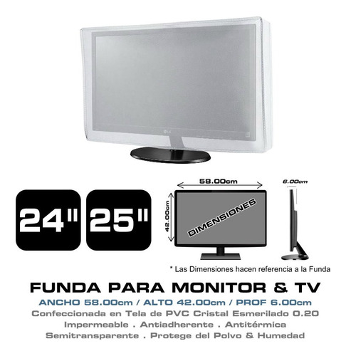 Funda Protectora Para Monitor Tv/lcd /led  24 / 25 58x42x6cm