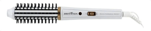 Escova Modeladora Britânia Bec04 2 Em 1 Cor Branco 110V/220V