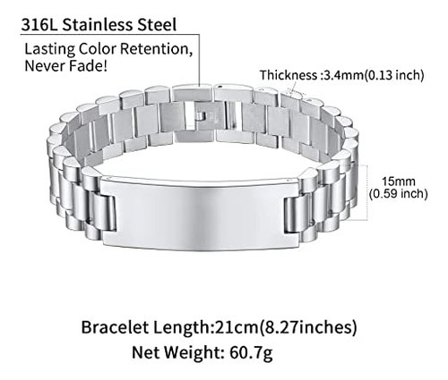 Pulsera De Identificación Para Hombre Chainshouse, 15 Mm, Mo
