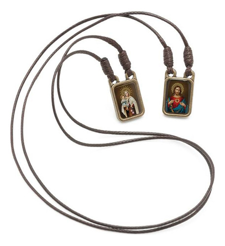 Escapulário Metal Nossa Senhora Carmo E Jesus