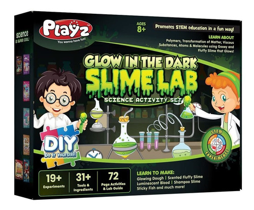 Playz Kit De Ciencia De Laboratorio De Slime Que Brilla En L