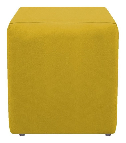 Puff Decorativo Dado Suede Amarelo - Adj Decor